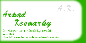 arpad kesmarky business card